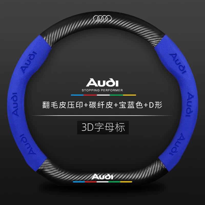 Audi avtomobil sükan örtüyü A4L A6L A3 Q2L Q5L Q3/7 A5/7 ultra nazik nəfəs alan orijinal dəri sükan örtüyü