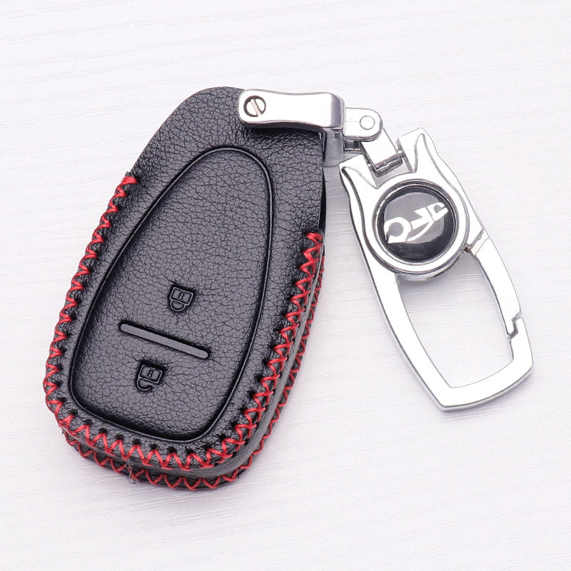 Chevrolet Orlando key cover, 2022 Trax key case, genuine leather car key ring for men, two buttons.