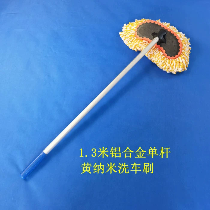 Uzun Alüminium Alaşımlı Genişləndirici Bağlantı Avtomobil Yuma Fırçası Yumşaq Yun Pambıq İpli Fantastik Mopping Aləti Avtomobil Tozlayıcı Mum Fırçası Baş Süd İpək Avtomobil Fırçası