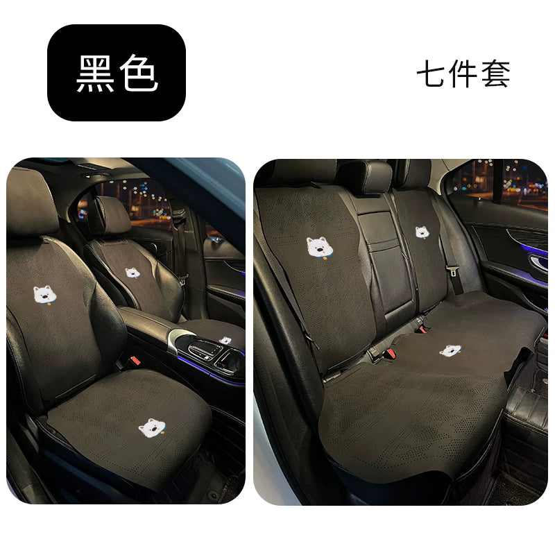 Qadınlar üçün avtomobil oturacağı yastığı, yay üçün havalandırılan və nəfəs alan soyuducu yastıq, zamşa yəhər yastığı, bütün fəsillər üçün, tək hissəli arxa oturacaq üzlüyü.