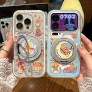 Apple 17promax cib telefonu üçün uyğun cizgi filmi ulduzu fırlanan stend Huawei mate60pro kreativ p70 sevimli OppoReno15 fərdiləşdirilmiş vivos50 şəffaf düşmə əleyhinə Xiaomi yumşaq