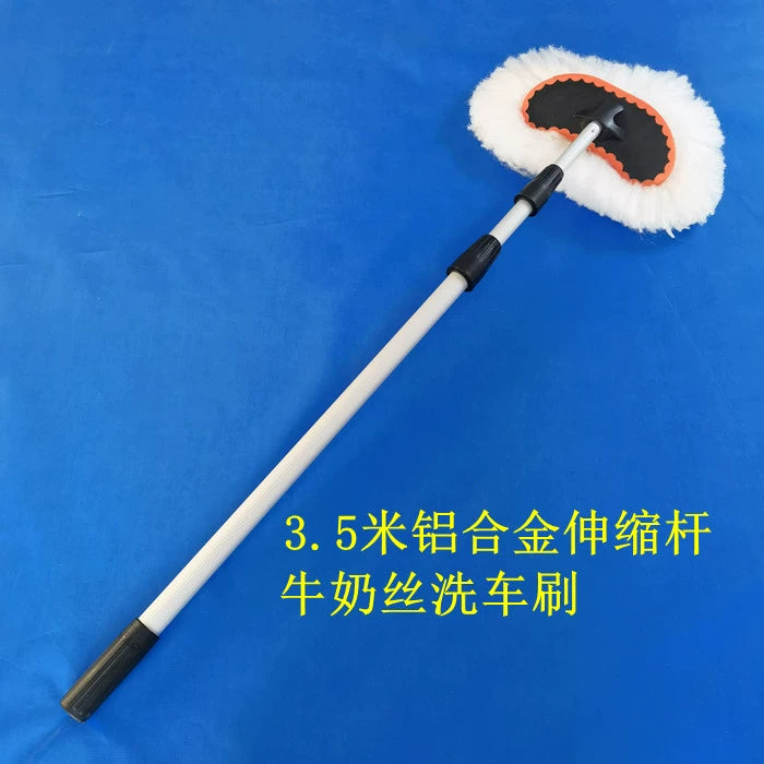Uzun Alüminium Alaşımlı Genişləndirici Bağlantı Avtomobil Yuma Fırçası Yumşaq Yun Pambıq İpli Fantastik Mopping Aləti Avtomobil Tozlayıcı Mum Fırçası Baş Süd İpək Avtomobil Fırçası