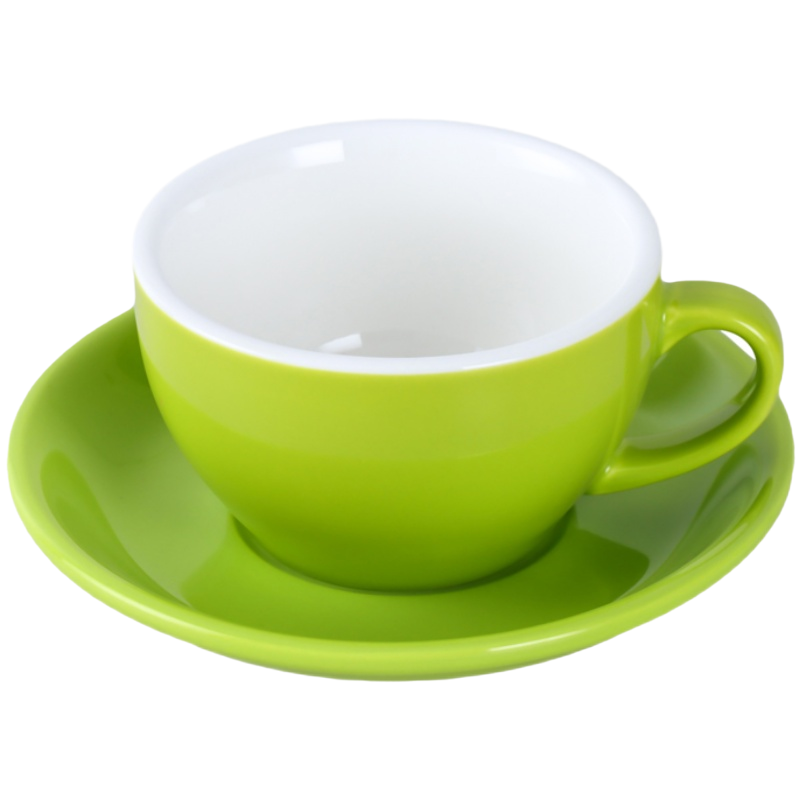 Sadə və kreativ latte sənəti qəhvə fincanı, böyük ağız kapuçino lattesi, İtalyan qəhvə fincanı və nəlbəki dəsti 250ml