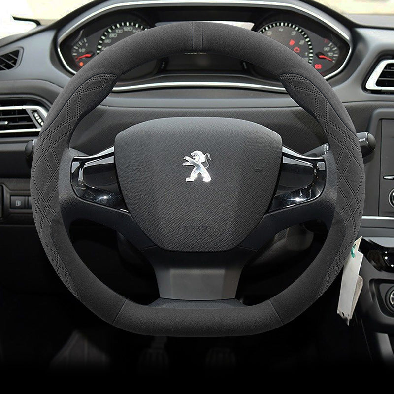 Peugeot 308 Sükan Çarxı Qış Xüsusi Zamşa Flis Stil 16-2019 Sürüşməyə Qarşı Tər Uducu Avtomobil Sükan Çarxı İsti