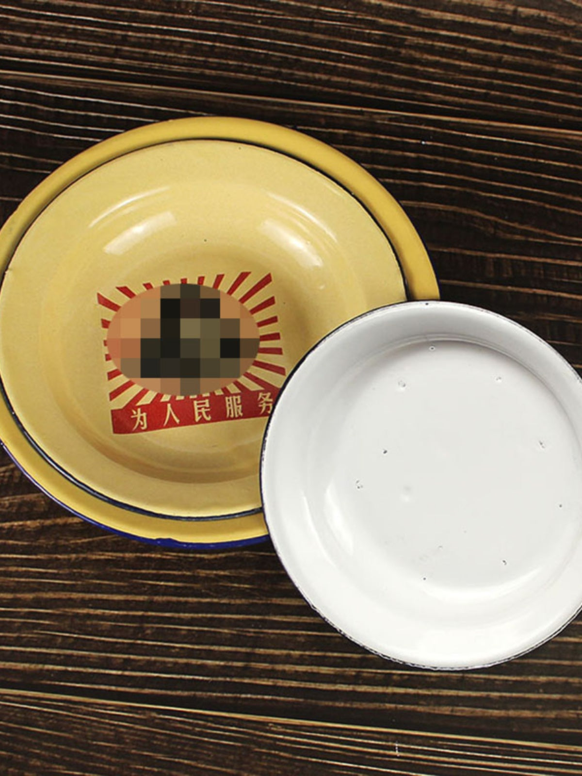 Emaye boşqab 14-26 sm nostalji klassik retro köhnə dəbli dəmir boşqab barbekü qaynar qazan daldırma boşqab ticarət tövləsi