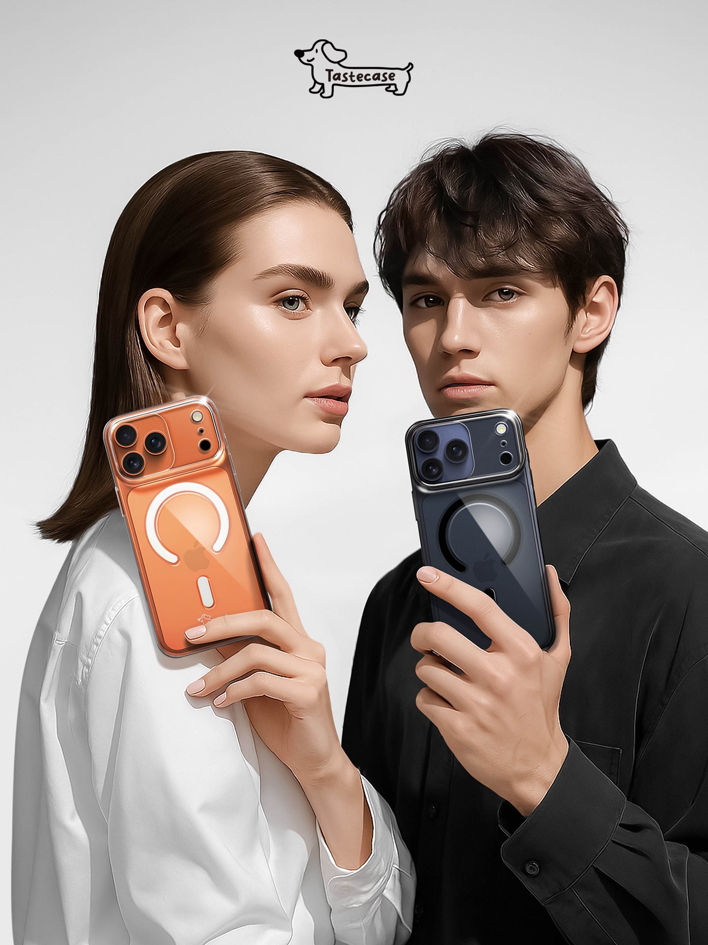 Apple iPhone17ProMax üçün uyğun olan Tastecase dachshund ultra nazik şəffaf maqnit telefon qutusu sararmayan MagSafe qoruyucu örtük yeni 16 sevimli puppy sadə 15 tam sərt qabıq
