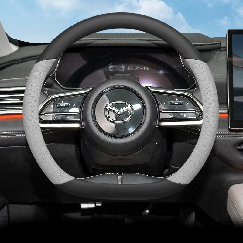 Ultra-thin, non-slip, sweat-resistant steering wheel cover for the 2024 Mazda EZ6, suitable for all seasons.