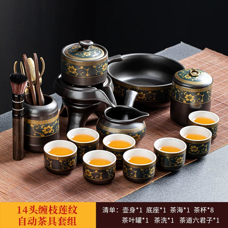 Shimo Lazy Tam Avtomatik Çay Dəsti Ev Yüngül Lüks Yüksək səviyyəli Çay Hazırlayan Artefakt Ofis Kung Fu Çaydanı Çay Fincan