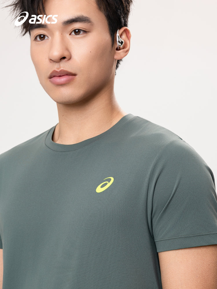ASICS yeni kişilər üçün nəm uducu və tez quruyan qaçış qısaqol köynəyi, yüngül və yumşaq idman qısaqol köynəyi