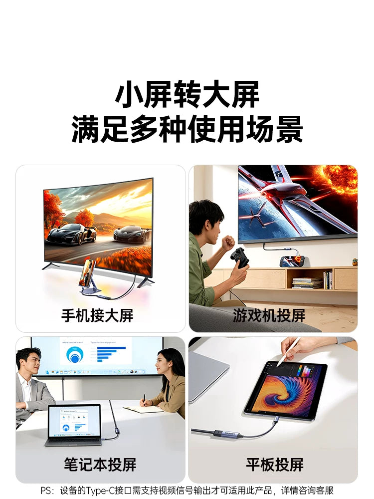 Greenlink Typec to HDMI kabeli dişi 4K HD video adapter MacBook/mini Apple 17 Huawei Thunderbolt 4 displey çeviricisi üçün uyğun mobil telefon bağlantısına USBC interfeysi