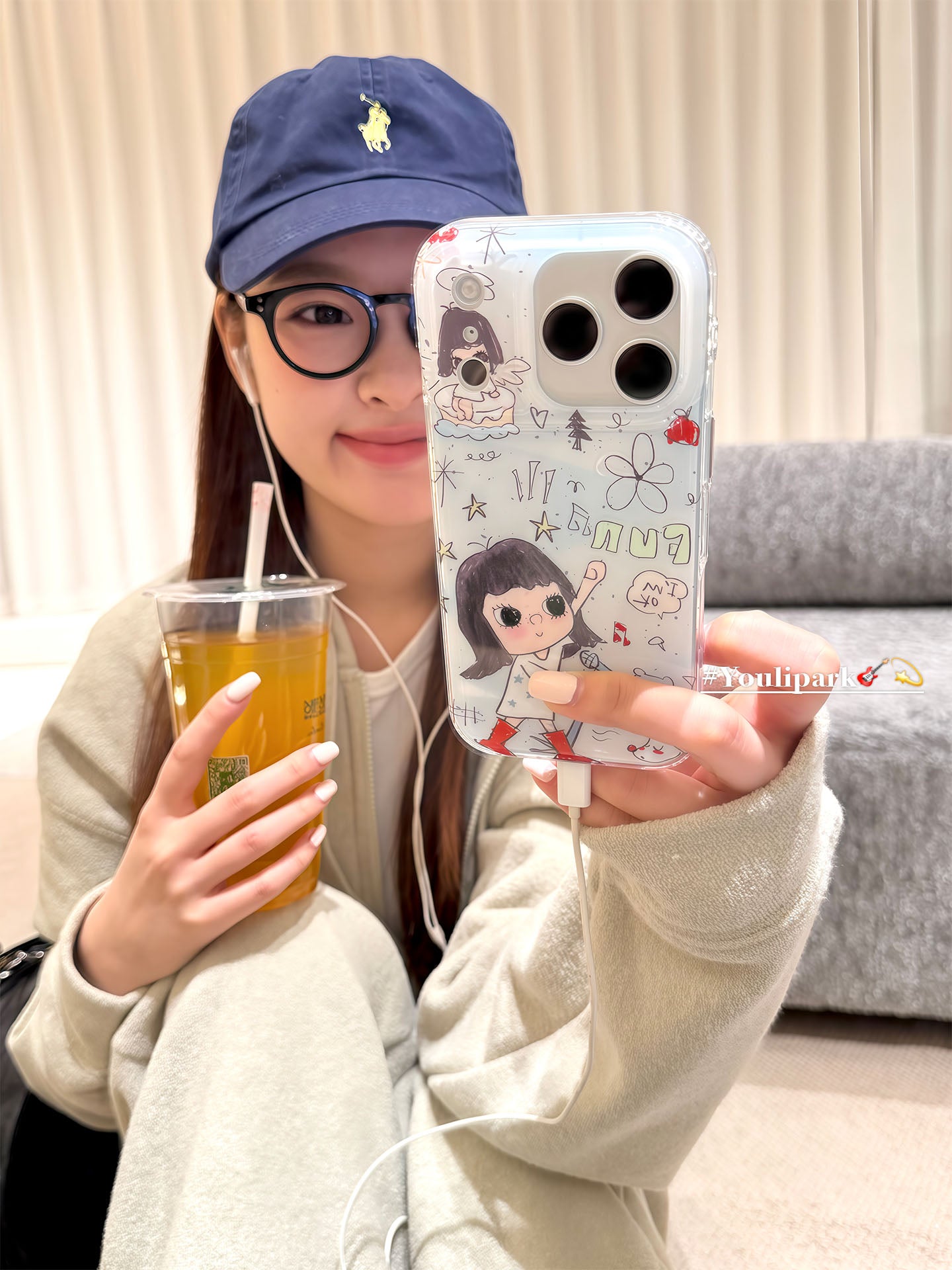 Yuri Park ins sevimli əyləncəli qraffiti ulduzu rok balaca qız 17 17pro Apple 17ProMax mobil telefon qutusu iPhone16 hər şey daxil 14 yeni 16Promax qoruyucu qutu 13