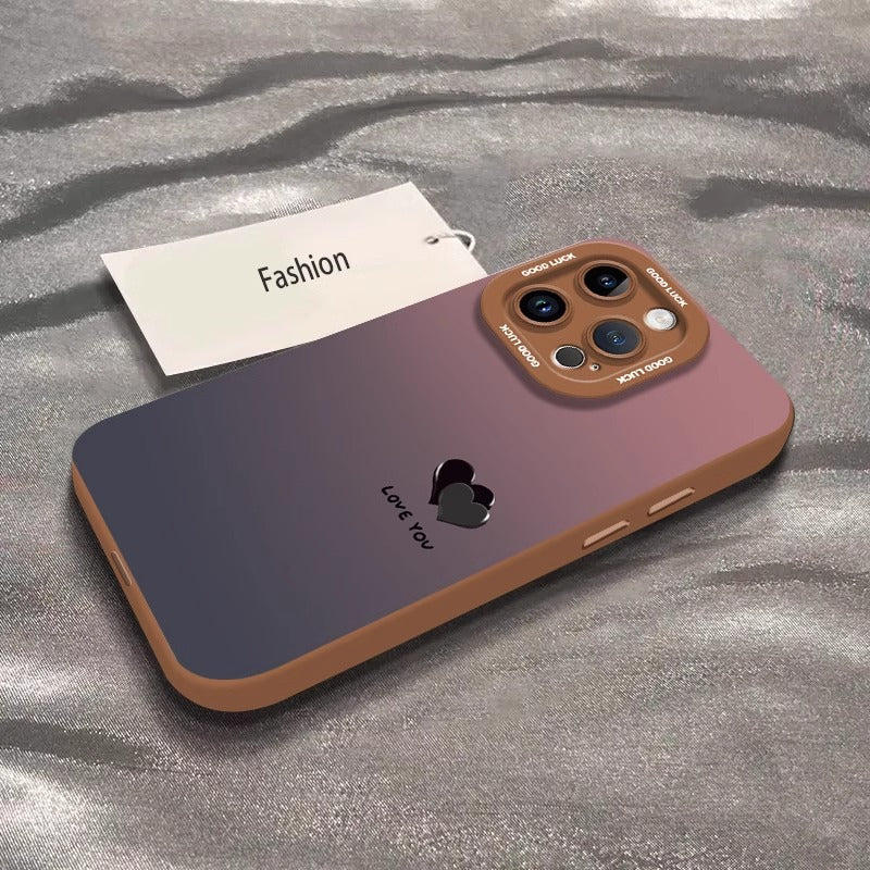 Apple 17promax mobil telefon qutusu üçün uyğun Gradient sevgisi yeni rənglənmiş iphone16pro niş yüksək səviyyəli mənada 15 İnternet məşhurunun super populyar modeli 14 silikon qadın modeli 13 sadə yıxılmağa qarşı qoruyucu örtük