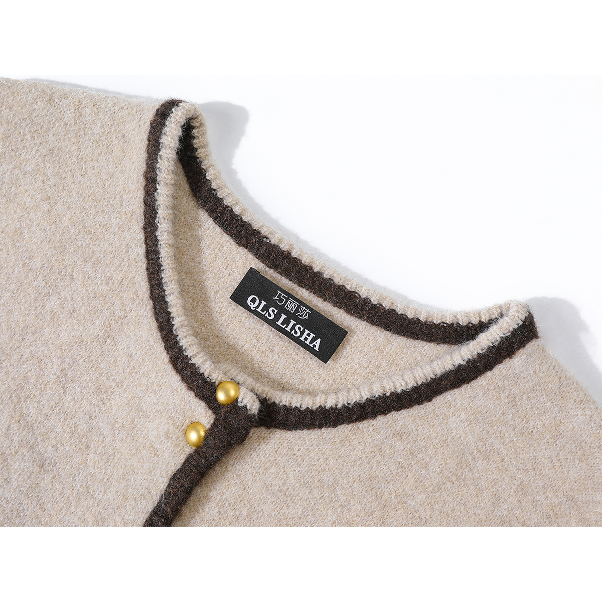 Cholisa Chanel üslubunda sviter jilet dəsti, yaz və payız qadın geyimləri, 2026 yeni stil, hündür yaxalı trikotaj iki hissəli dəst