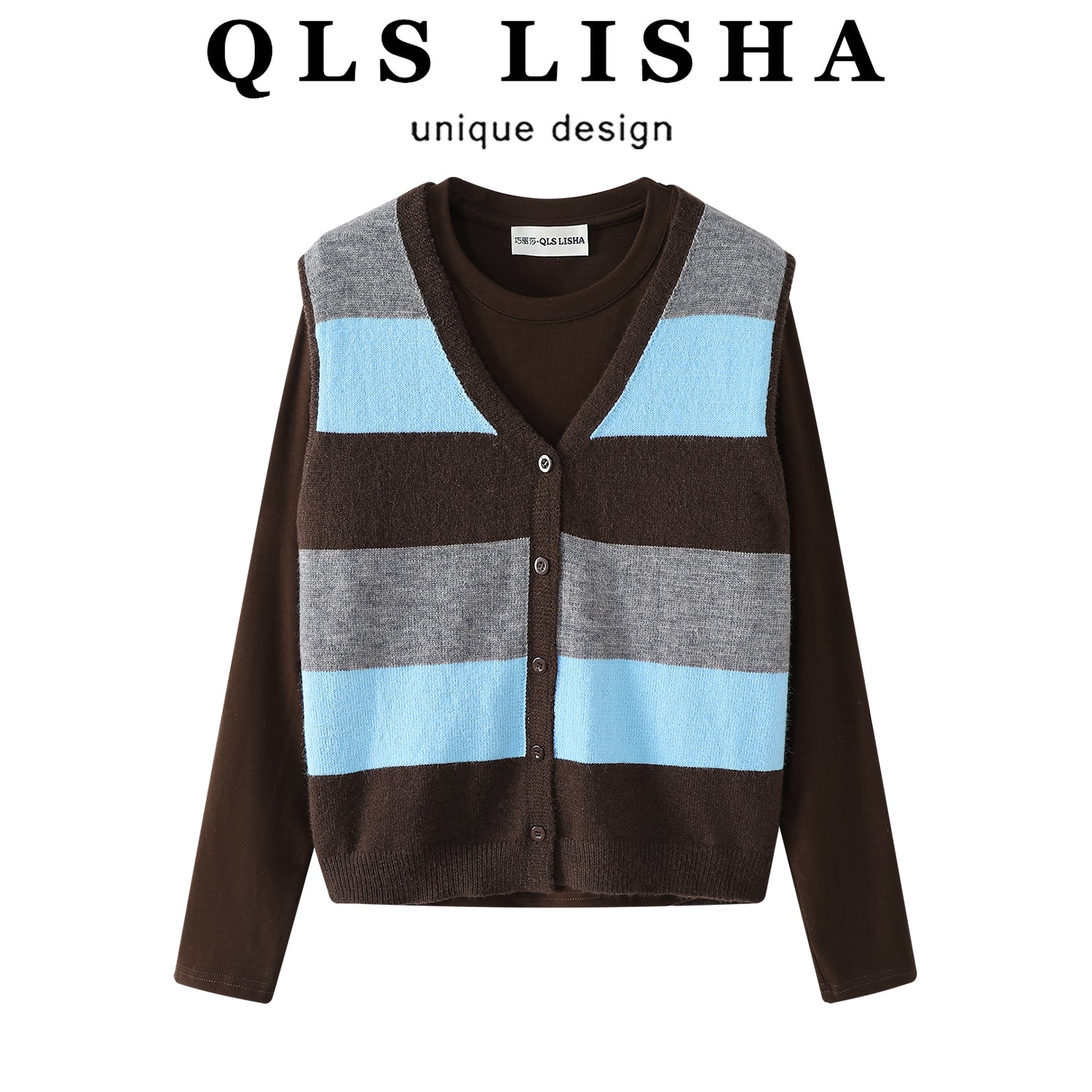 Cholisa zolaqlı toxunma jilet kardiqan iki hissəli qadınlar üçün dəst, 2025, payız və qış geyimləri.