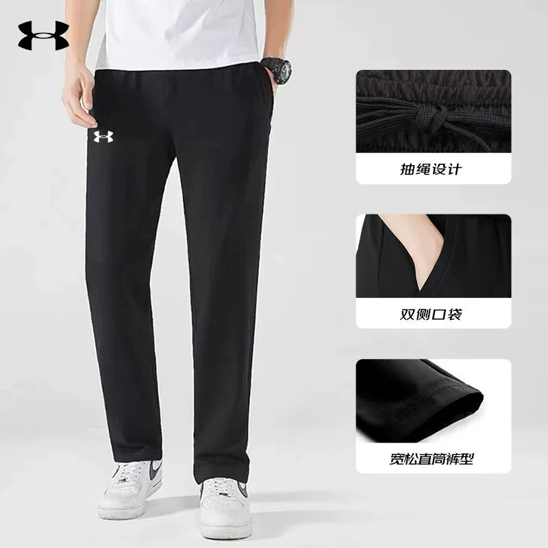 Under Armor şalvar kişi yaz və yay toxunmuş küləyə davamlı tez quruyan qaçış fitnes gündəlik idman nəfəs alan düz uzun idman şalvarı