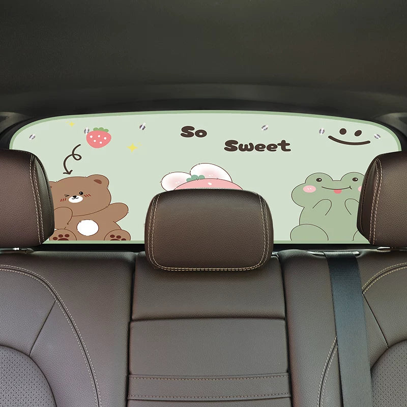 Car rear window sunshade, summer sunshade and heat insulation, car sunshade curtain, cartoon sunshade for rear windows.