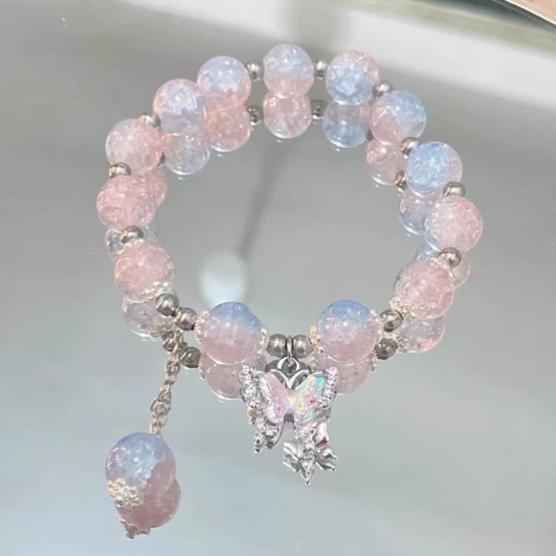 Qadınlar üçün super şirin kəpənək muncuqlu bilərzik, yüksək dəyərli, tələbələr üçün ideal, meşə üslubunda pəri, şirin, rəngarəng muncuqlar, ən yaxşı dostunuz üçün əla hədiyyə.