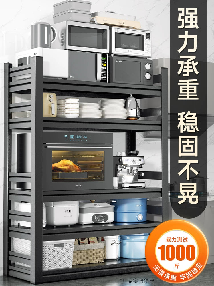 Mətbəx rəfi döşəməli çox qatlı mikrodalğalı soba çoxfunksiyalı saxlama rəfi məişət soba qazanı rafı saxlama rəfi