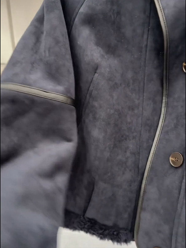 Uniseks, dəbli və şık qadın geyimləri, 2026 Payız/Qış yeni Koreya üslubunda rahat, şık dəri gödəkçə/qısa palto.