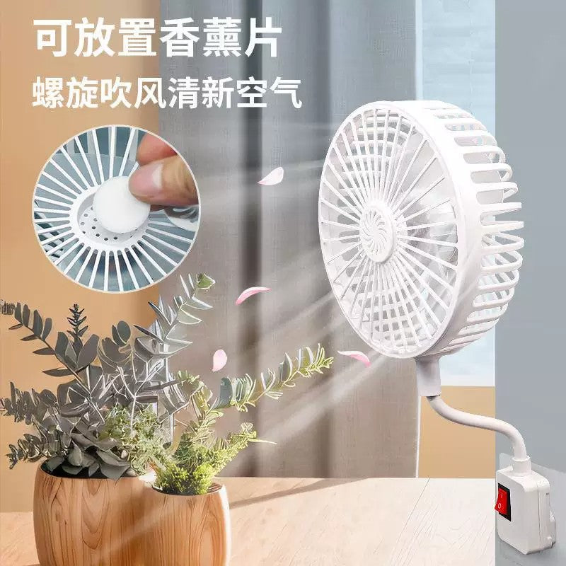 [2026 Yeni Stil] Rozetka tipli kiçik ventilyator üç ştepselli inteqrasiya olunmuş universal fırlanan çarpayı tualeti mətbəx elektrik fanatı