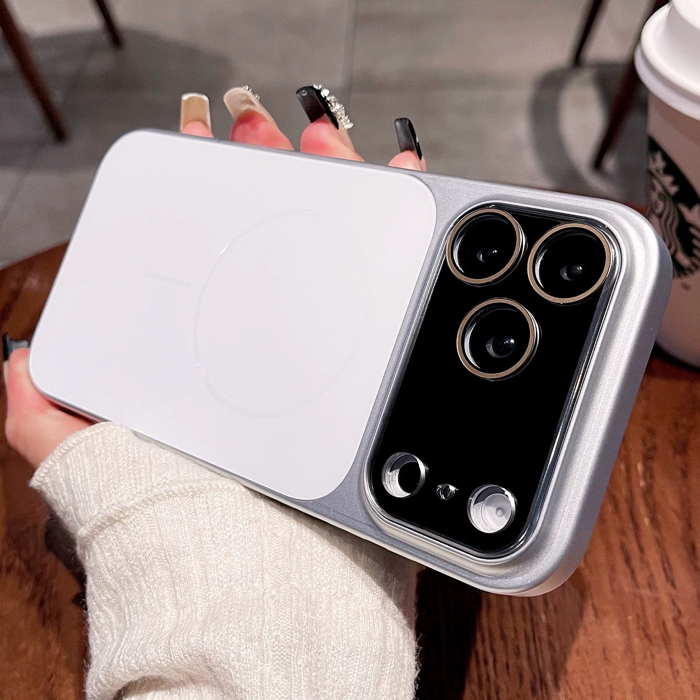 Magsafe maqnit ön sözü Apple 17promax mobil telefon qutusu üçün uyğundur iphone16pm yeni buzlu ikinci dəyişiklik 17 lens 15pro kamera açarı hər şey daxil 14 yüngül lüks yüksək səviyyəli 13 çəhrayı qadın sərt çanta