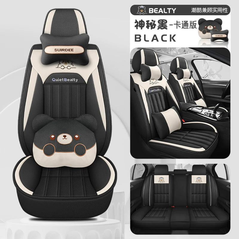 Qış üçün peluş avtomobil oturacağı yastıqları, tam örtüklü avtomobil oturacağı üzlükləri, qalınlaşdırılmış və qış üçün isti, rahat qısa peluş oturacaq yastıqları