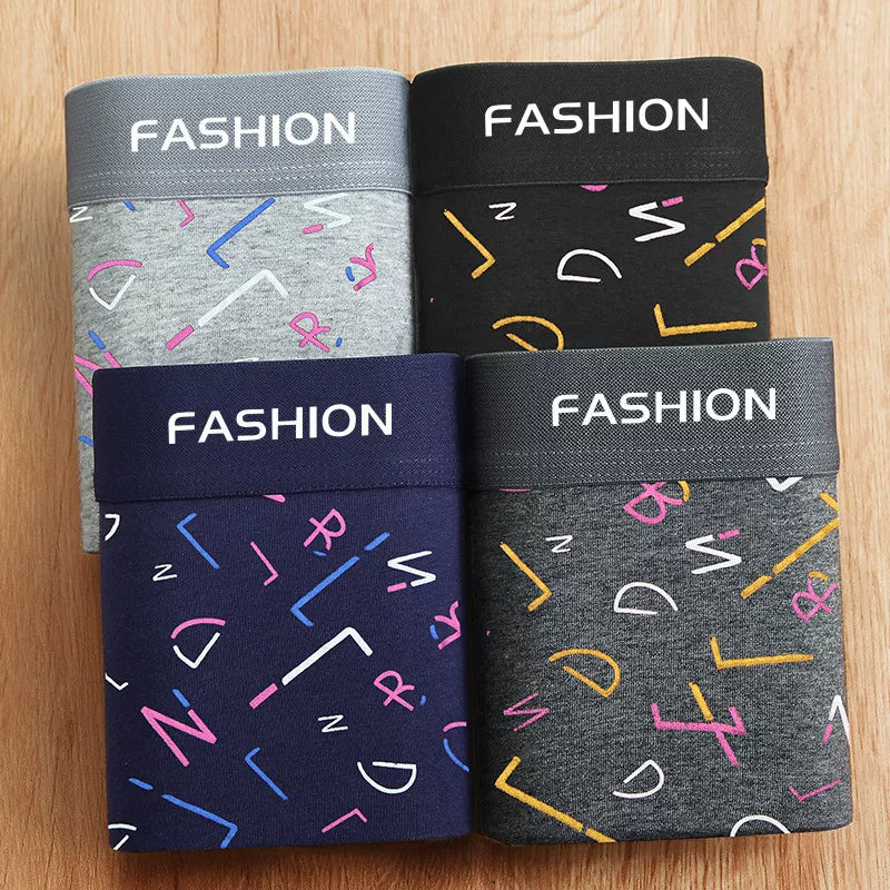 4 ədəd kişi boksçu şortları, modal təmiz pambıqdan hazırlanmış, antibakterial, nəfəs alan, dörd künclü, dəbli.