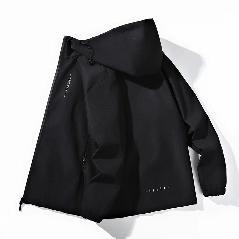 Yun astarlı, qalınlaşdırılmış kişi payız və qış paltosu, gündəlik, çoxfunksiyalı, kapşonlu gödəkçə, külək keçirməyən, suya davamlı, açıq hava kişi geyimləri, külək keçirməyən gödəkçə