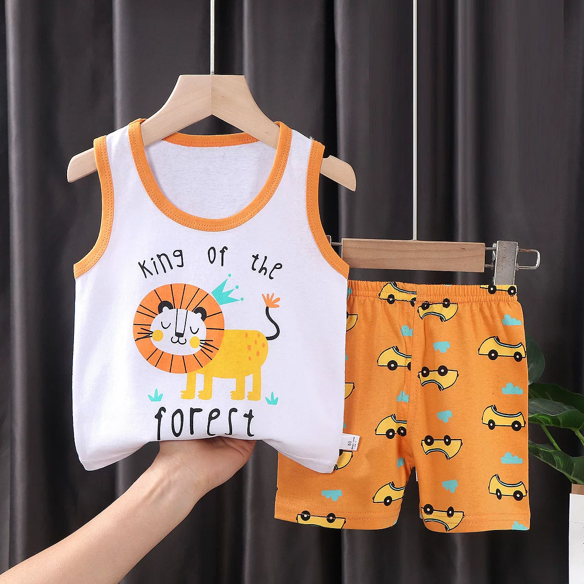 2PCS Uşaq Geyim Jilet Kostyum Uşaq Dəstləri Summer Cott