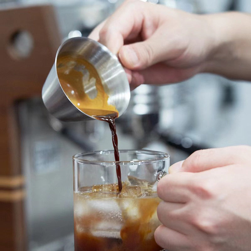 Metal ölçü stəkanı espresso unsiya stəkanı espresso paslanmayan polad ekstraksiya stəkanı 100ml.