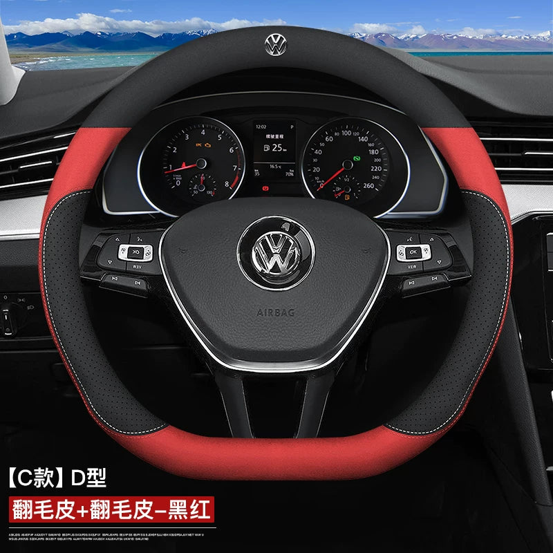 2019 Volkswagen Multivan sükan örtüyü, zamşa ilə örtülmüş, xüsusilə 2006-2018 modelləri üçün T4, T5 və T6 modelləri üçün modifikasiya edilmişdir.