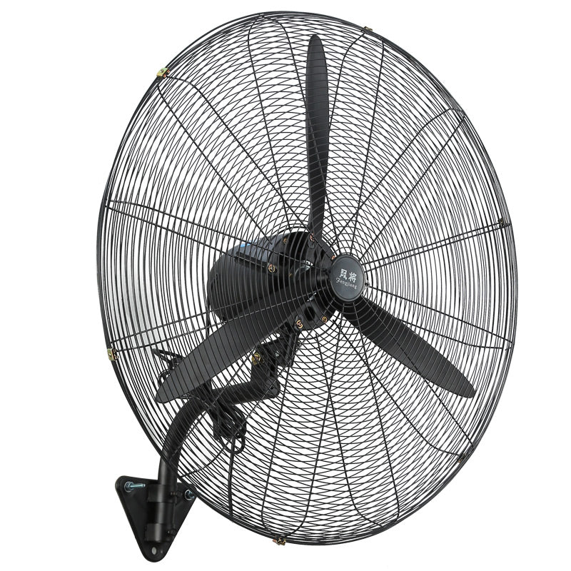 Sənaye divara quraşdırılmış elektrik ventilyatoru yüksək güclü güclü mexaniki sarsıdıcı başlıq kommersiya səssiz super divar hava həcmi buynuz fan