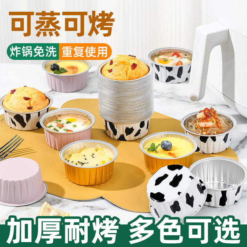 Hava fritöz xüsusi qalay folqa qabı evdə təkrar istifadə edilə bilən alüminium folqa karton yumurta tart qabı çörək puding qabı fincan sobası