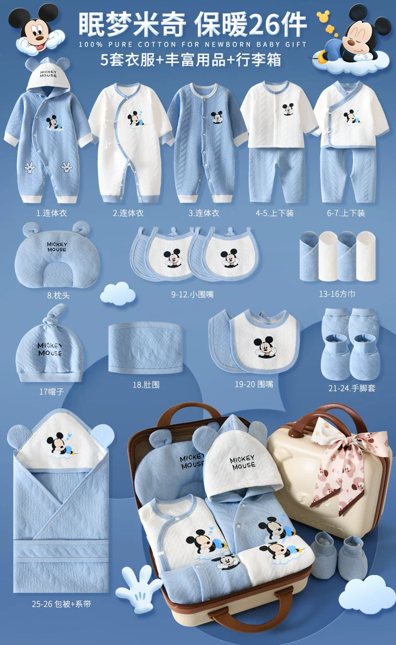 Disney Yenidoğulmuş Körpə Geyimləri Hədiyyə Dəsti - Yenidoğulmuşlar, Bir Aylıq Bayram və Yüksək Səviyyəli Hədiyyə üçün İdealdır