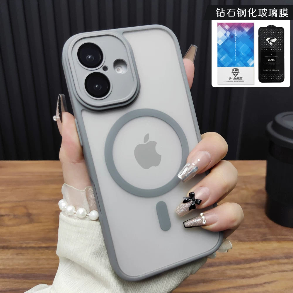 Apple 17 ProMax mobil telefon qutusu üçün uyğundur iPhone 16 şüşə linza plyonka ilə gəlir 15 Plus dəri hiss edən tutqun 14 Maqnit doldurma 13 Hər şey daxil 12 Düşməyə qarşı 17 havadan qoruyucu örtük 11 Fərdiləşdirilmiş B55