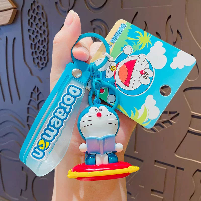 Doraemon avtomobil açar zənciri, şirin cizgi filmi Doraemon açar zənciri kulonu, qadınlar üçün yaradıcı yüksək səviyyəli sırt çantası boyunbağı