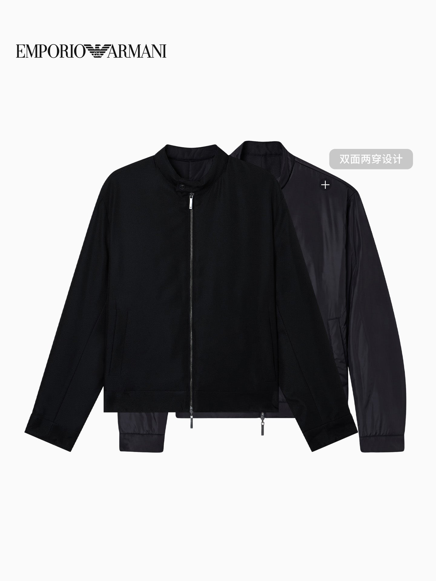 EMPORIO ARMANI/Armani Qış Yeni Kişilər üçün Qısa Yüngül Dayanacaqlı Geri Dönən Pambıq Gödəkçə