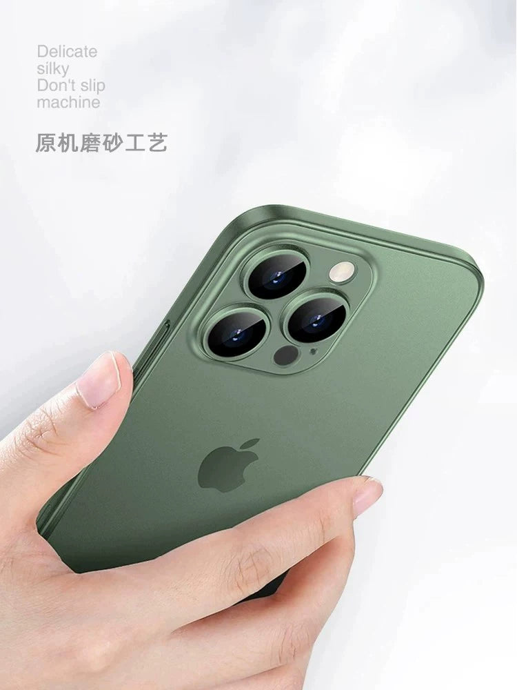 Apple 17promax mobil telefon qutusu iphone16pro üçün uyğundur ultra nazik şəffaf şaxtalı mobil telefon qutusu 15:00 hər şey daxil olmaqla yeni stil 14 düşməyə qarşı 13 çılpaq metal hiss silikon 12 kişi niş sadə yaşıl i