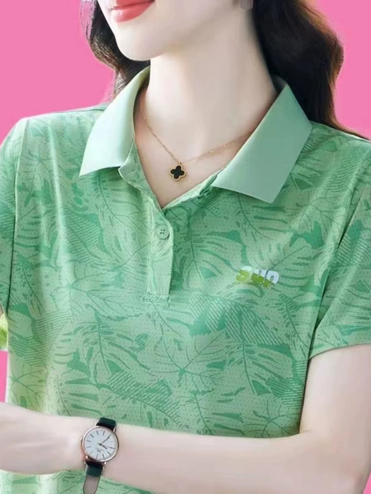 2026 Yay Nazik Açıq Qaçış Yakalı POLO Köynək Dəbli və Qərb üslublu Ana Buz İpəyi Tez Quruyan İdman T-shirti Qadınlar üçün
