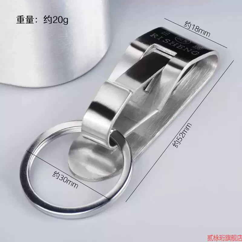 Paslanmayan polad açar zənciri, tək halqalı kilid, yüksək keyfiyyətli premium kəmər toqqası, kişilər üçün vintage bel askısı, davamlı.