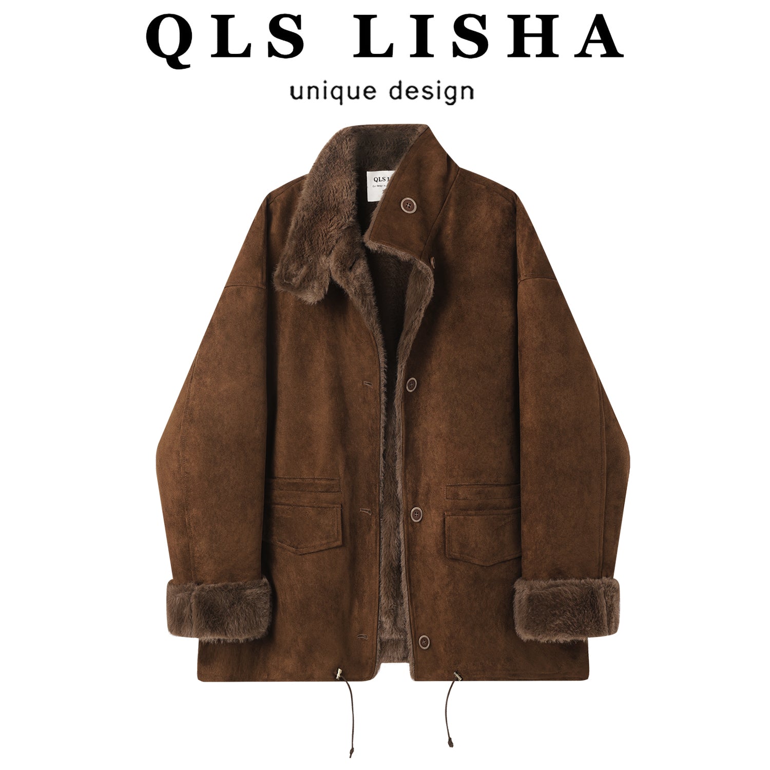 Cholisa Qadınlar üçün Geri Dönən Xəz Palto, 2025 Yeni Model, Qış üçün Populyar Orta Uzunluqlu Palto