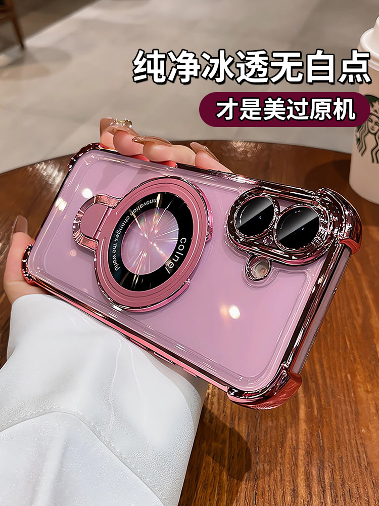 Xingyu Orange Apple 17promax mobil telefon qutusu üçün uyğundur maqnit qayışlı braket iphone17pro yeni model 16 şəffaf yüksək dərəcəli 15pm lens hər şey daxil 14 hava yastığı düşməyə qarşı 13 silikon 12 kişi və qadın dəsti i