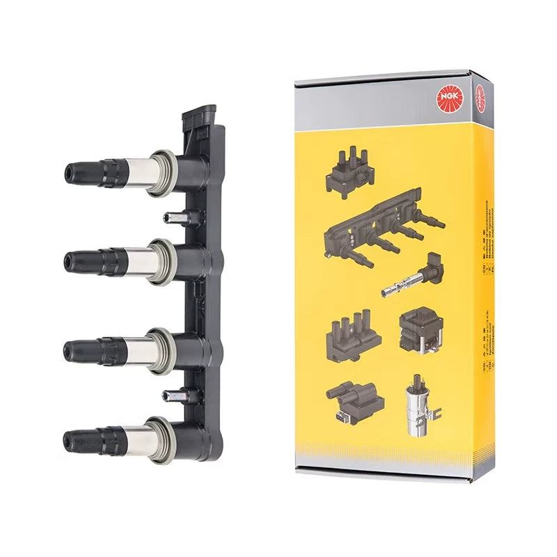 NGK ignition coil high voltage pack compatible with original equipment manufacturer (OEM) vehicles such as the Chevrolet Aveo, Malibu, Sail and Captiva.