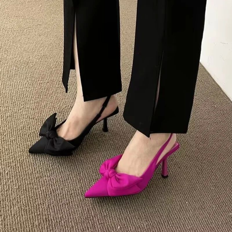 Moda Qadın Ayaqqabıları Stiletto Uclu Qadın Pompası Yay - 2