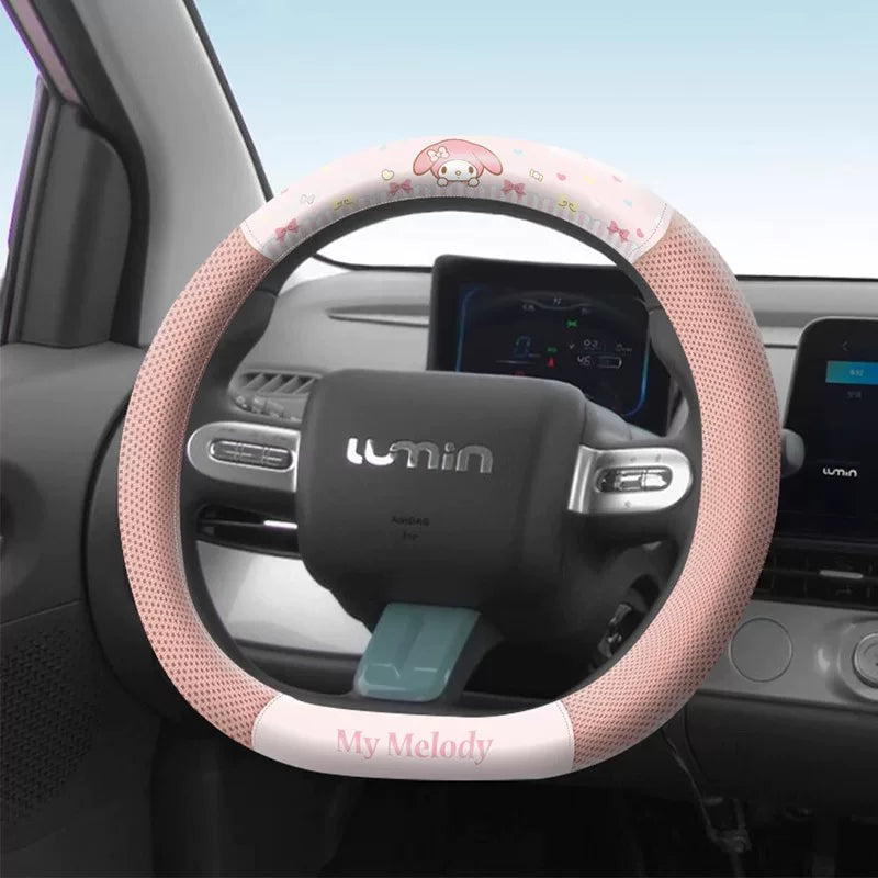 My Melody Steering Wheel 2026 New Style, All Seasons, Cute D Shaped Car Gear Cover for Audi, Mercedes-Benz, BMW