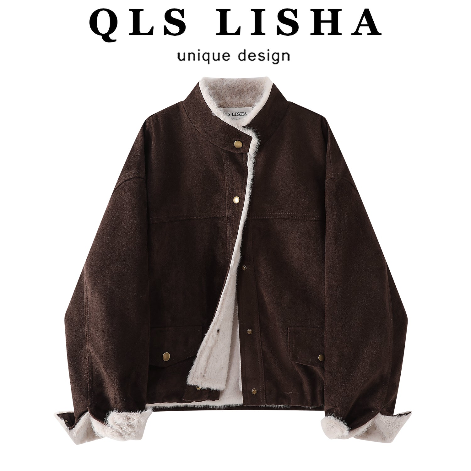 Cholisa 2026 Unikal və Dəbli Qadın Qış Quzu Yunlu Palto, Çoxfunksiyalı, Yun Astarlı, Qalınlaşdırılmış Zamşa Koreya Üslublu Üst Geyim