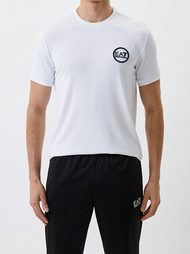 Armani EA7 Kişilər üçün Nazik Yaxalı Qısa Qollu İdman Nəfəs Alan, Tərli İdman Köynəyi 3LPT38 PJCDZ