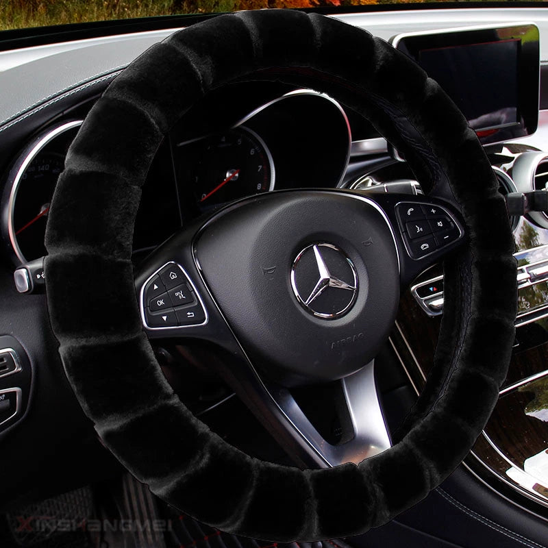 Avtomobil sükan örtüyü Qış Qısa Peluş Tutacaq Qapağı Universal Kişilər və Qadınlar Qış İsti Sürüşməz Müasir Volkswagen Lavida