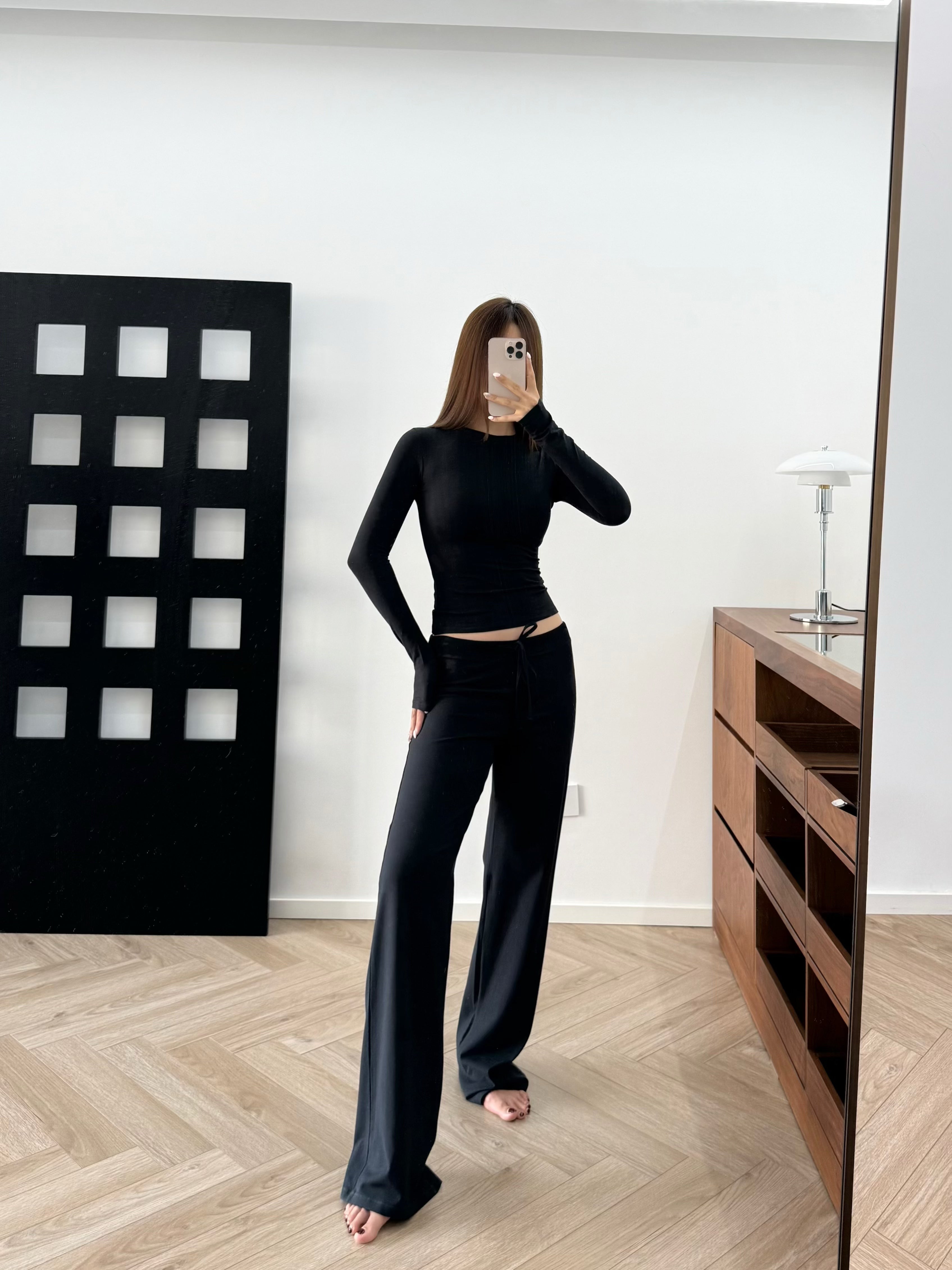 SKIMS Payız 2025 Yeni Rəngli Pambıq Forması: Yumşaq və Rahat Pambıq Boş Düz Ayaqlı İpli Şalvar