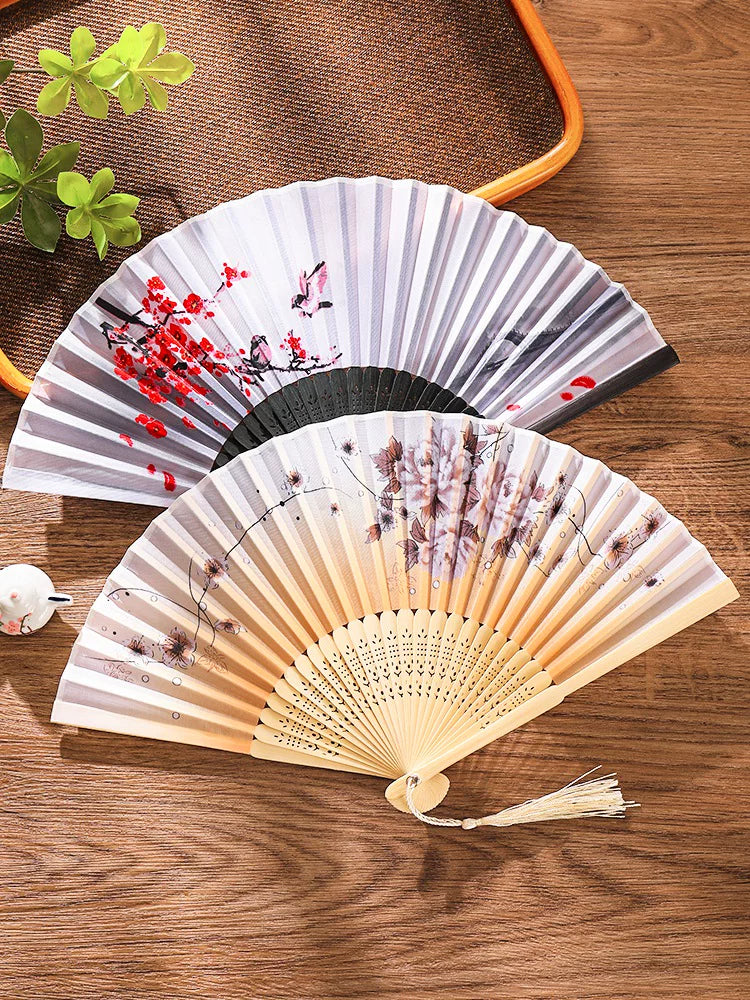 Fan Qədim üslubda qatlanan fan Çin üslubunda rəqs rəqsi uşaq yay Hanfu qadın cheongsam mürəkkəb boyama qatlanan kiçik kağız fanat